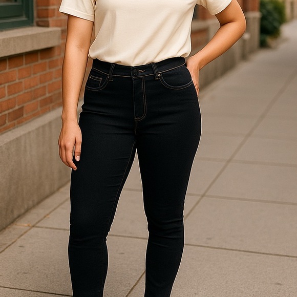 UNIF Pants - Black jean leggings  size Large elastic waist